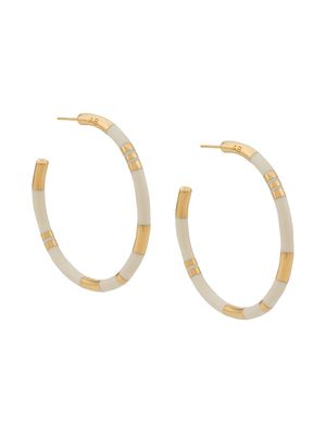 Aurelie Bidermann grandes boucles d'oreilles Positano - Blanc