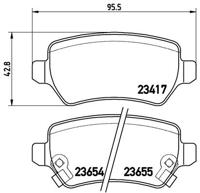 Remmenset, remschijf BREMBO, Remschijftype: Massief, Inbouwplaats: Achteras, u.a. für Vauxhall, Opel, Chevrolet