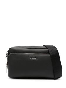 Calvin Klein sac à bandoulière en cuir à logo - Noir