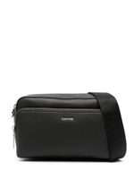 Calvin Klein logo-lettering leather crossbody bag - Noir