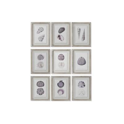 Schilderij Home ESPRIT Koraal 35 x 2 x 45 cm (9 Stuks)