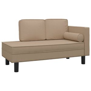 The Living Store Chaise Longue - Cappuccino Kunstleer - 118 x 55 x 57 cm - Duurzaam - Comfortabel