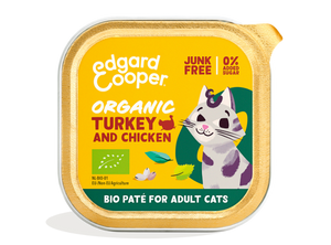 Edgard & Cooper biologisch kalkoen en kip paté nat kat kuipjes 16 x 85gr