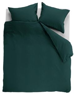 Ambiante Dekbedovertrek Uni Cotton Dark Green-1-persoons (140 x 200/220 cm)