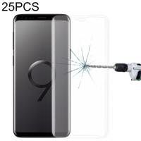 25 stuks voor Galaxy S9 plus 9H oppervlakte hardheid 3D gebogen rand anti-kras Full Screen HD gehard glas screen protector (transparant)