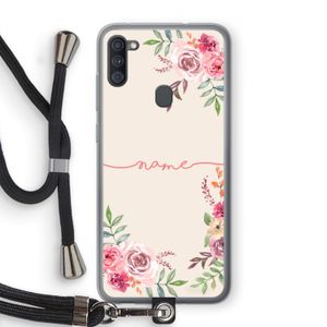 Rozen: Samsung Galaxy A11 Transparant Hoesje met koord
