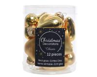 12 Glazen hartjes 40 mm licht goud - Decoris