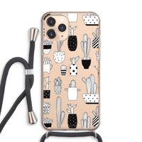 Cactusmotief: iPhone 11 Pro Max Transparant Hoesje met koord