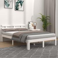 Bedframe massief hout wit 135x190 cm
