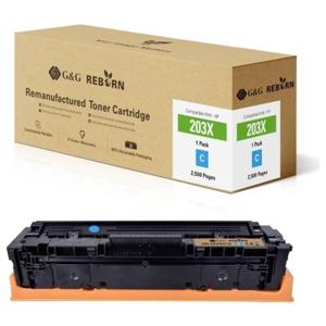 G&G Toner vervangt HP 203X Compatibel Cyaan 2500 bladzijden Reborn remanufactured 21266