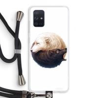 Yin Yang Wolves: Samsung Galaxy A71 Transparant Hoesje met koord