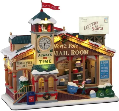 Lemax north pole mail room bewegend kersthuisje Santa&apos;s Wonderland 2021