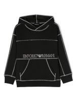 Emporio Armani Kids hoodie en coton à logo imprimé - Noir - thumbnail