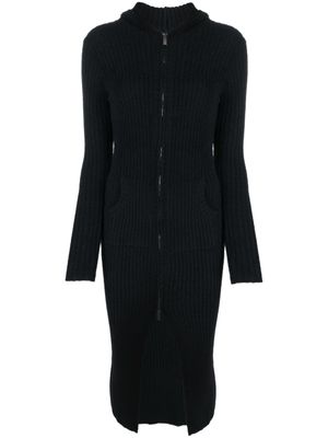 Blumarine robe courte nervurée à fermeture zippée - Noir