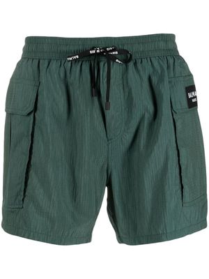 Balmain short de bain à patch logo - Vert