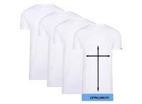 4-pack Cappuccino Witte T-Shirt ronde hals - Extra Lange T-shirts