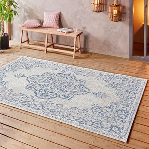 Buitenkleed Ornament - 200x290cm - Blauw Perzisch Vloerkleed - 123vloerkleed.nl is de online webshop voor vloerkleden en woonaccessoires.