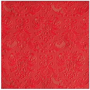 15x stuks Kerst thema servetten 40 x 40 cm luxe deco print rood