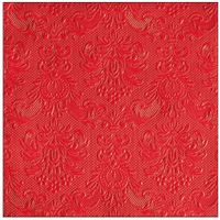 15x stuks Kerst thema servetten 40 x 40 cm luxe deco print rood - thumbnail