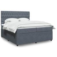 Boxspring met matras fluweel donkergrijs 200x200 cm