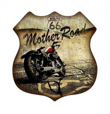 Route 66 Mother Road Zwaar Metalen Bord 38 x 38 cm