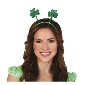 St. Patricks day verkleed diadeem/haarband - klavers groen - voor volwassenen