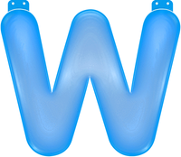 Blauwe letter W opblaasbaar