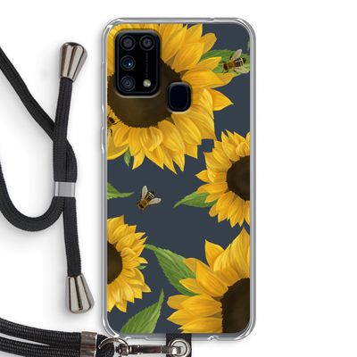 Sunflower and bees: Samsung Galaxy M31 Transparant Hoesje met koord