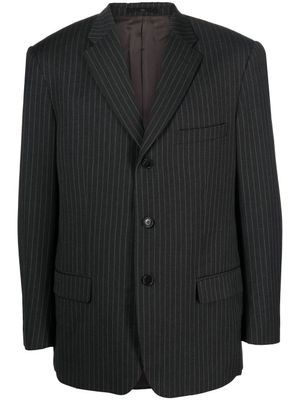 Valentino Garavani Pre-Owned blazer rayé à revers crantés (années 2000) - Gris