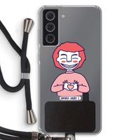 Hartje: Samsung Galaxy S21 FE Transparant Hoesje met koord