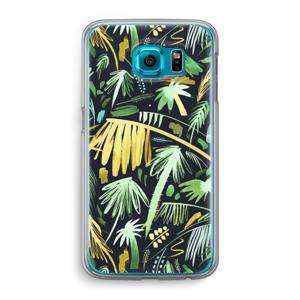 Tropical Palms Dark: Samsung Galaxy S6 Transparant Hoesje