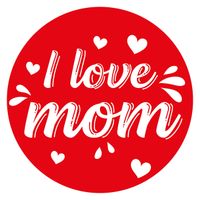 15x Onderzetters I love mom Moederdag onderleggers   - - thumbnail