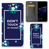 Huawei P20 Lite Design Case Flowers Blue DTMP - thumbnail