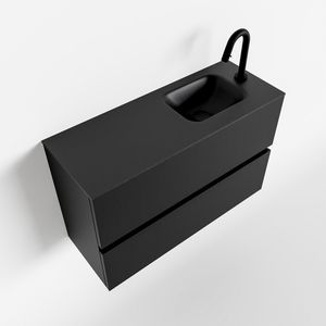 Toiletmeubel Mondiaz Ada | 80 cm | Meubelkleur Urban | Lex wastafel Urban Rechts | 1 kraangat
