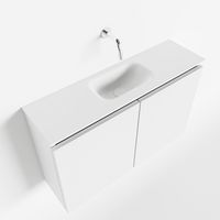 Toiletmeubel Mondiaz Ture | 80 cm | Meubelkleur Talc | Eden wastafel Talc Midden | Zonder kraangat