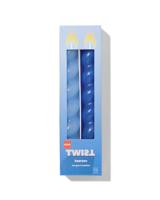 HEMA Korte huishoudkaarsen gedraaid - 2 stuks (blauw)