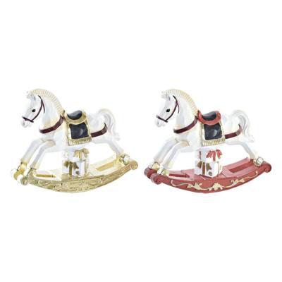 Kerstversiering DKD Home Decor Paard Hars (14 x 4 x 11 cm) (2 Stuks)