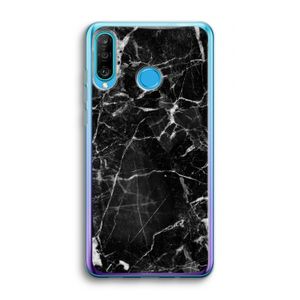 Zwart Marmer 2: Huawei P30 Lite Transparant Hoesje