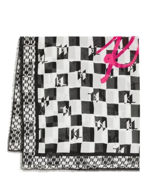 Karl Lagerfeld écharpe à carreaux K/Signature - Noir