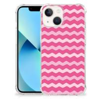 iPhone 13 mini Doorzichtige Silicone Hoesje Waves Pink