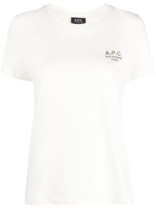 A.P.C. t-shirt en coton à logo brodé - Tons neutres