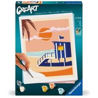 CreArt 24x30 cm Beach Cottage, Adulto, Dipingi con i numeri, 23896, Ravensburger