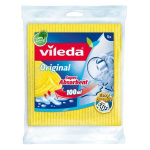 Vileda 142268 spons Rechthoekig Cellulose, Katoen, Fiber Blauw, Roze, Geel 5 stuk(s)