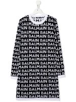 Balmain Kids robe à logo imprimé - Blanc