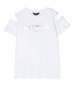 Balmain Kids t-shirt en coton à logo imprimé - Blanc - thumbnail