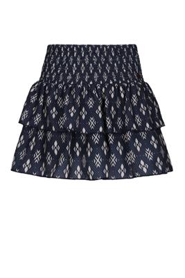NoBell winter rok meisjes - navy blauw - Nika - smocked, laagjes