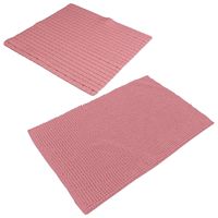 Urban Living Douche anti-slip en droogloop mat/tapijt - badkamer set - rubber/polyester - oud roze