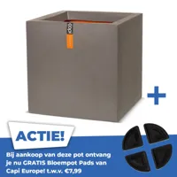Pot vierk smooth nl 30x30x30 taupe