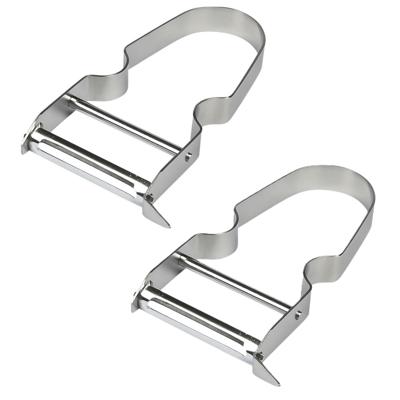 Kook/keuken gerei - 2x - schilmes/dunschiller - zilver - RVS - 11 x 6.5 cm