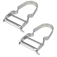 Kook/keuken gerei - 2x - schilmes/dunschiller - zilver - RVS - 11 x 6.5 cm Kook/keuken gerei - 2x - schilmes/dunschiller - zilver - RVS - 11 x 6.5 cm